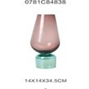 فازة زجاج وردي وأخضر 34.5 * 14 * 14